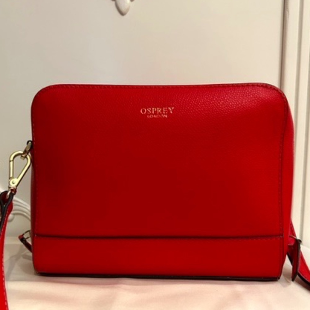 Red Leather Handbag by Osprey London